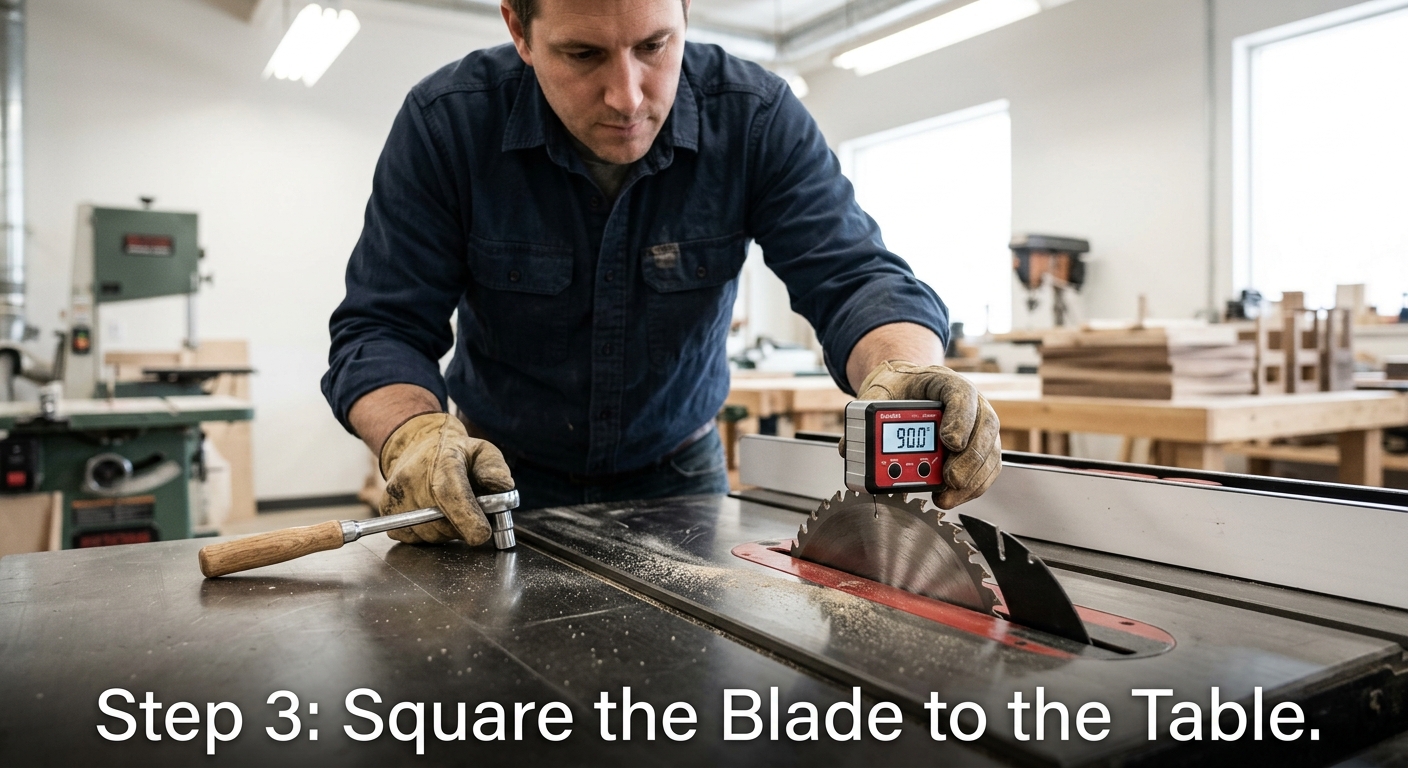 Step 3: Square the Blade to the Table