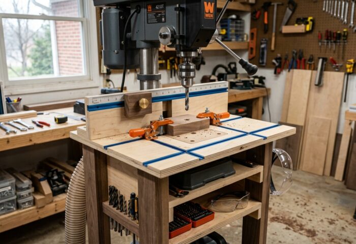 Build a Benchtop Drill Press Table with Fence and Stop