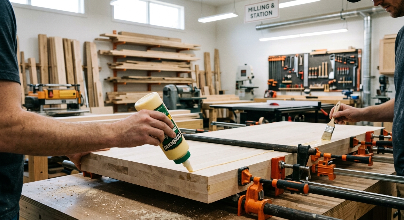 Step 1  –  Mill and Glue the Top Slabs