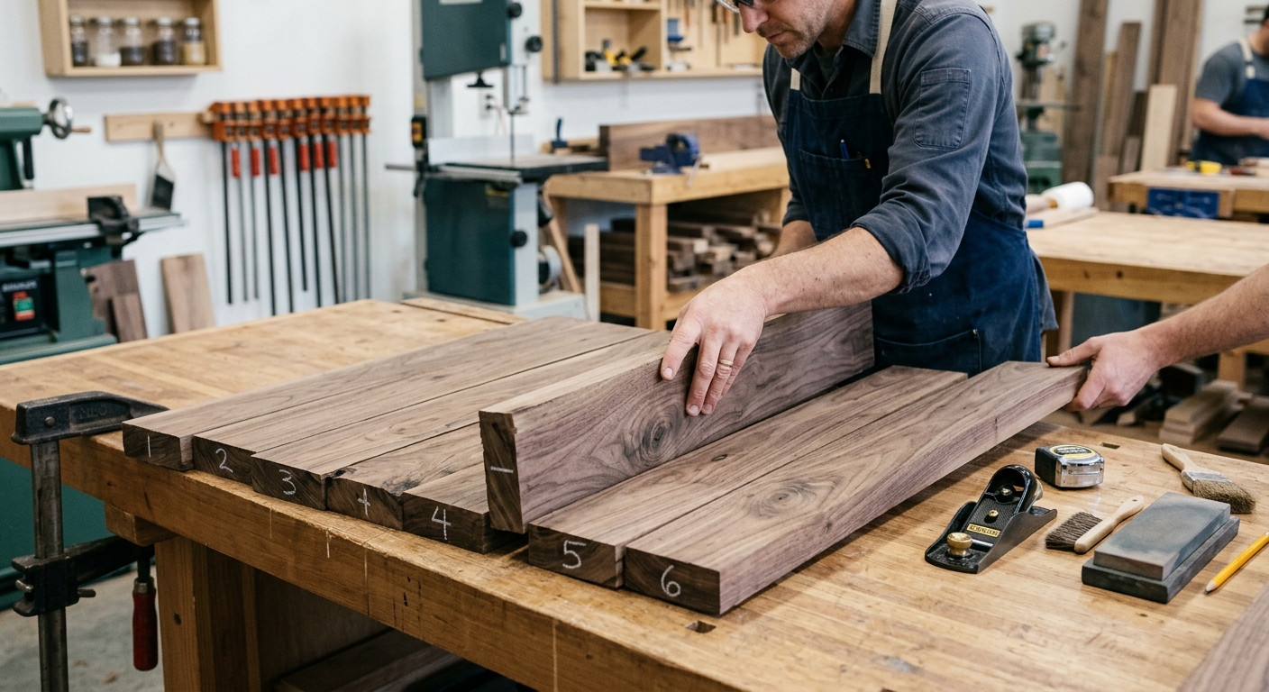 Step 2: Arrange Boards for Best Grain Match and Stability