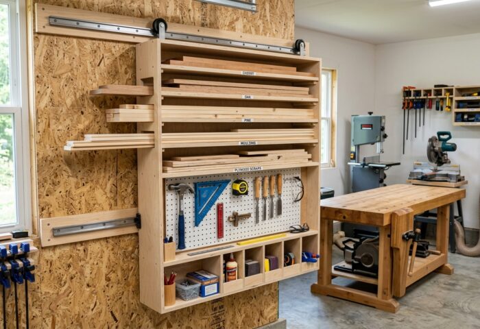 How to Build a Sliding Lumber Rack for the Garage Wall