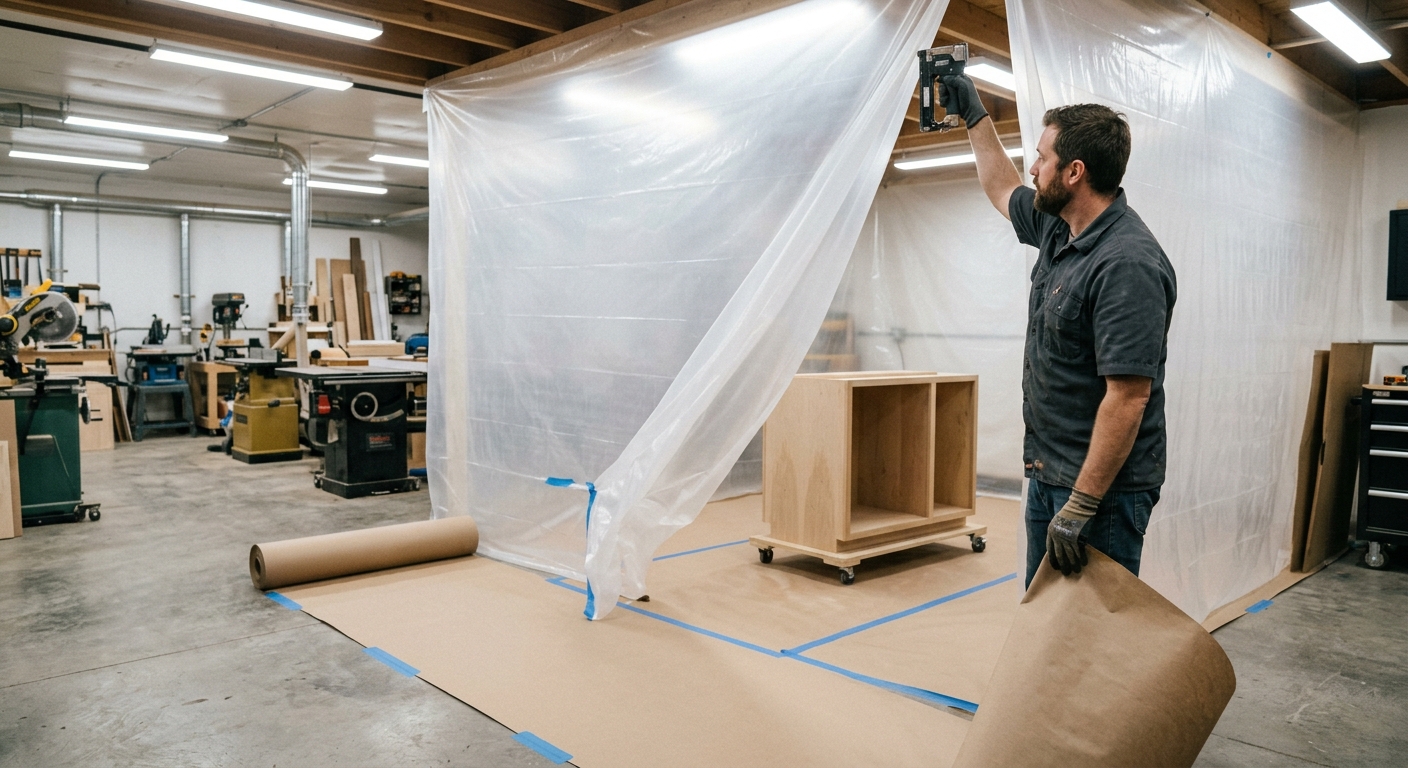 Step 4  –  Drape the Zone and Protect the Floor