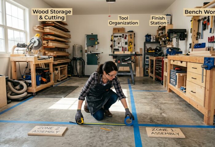 How to Create Dedicated Zones in a Two-Car Garage Shop