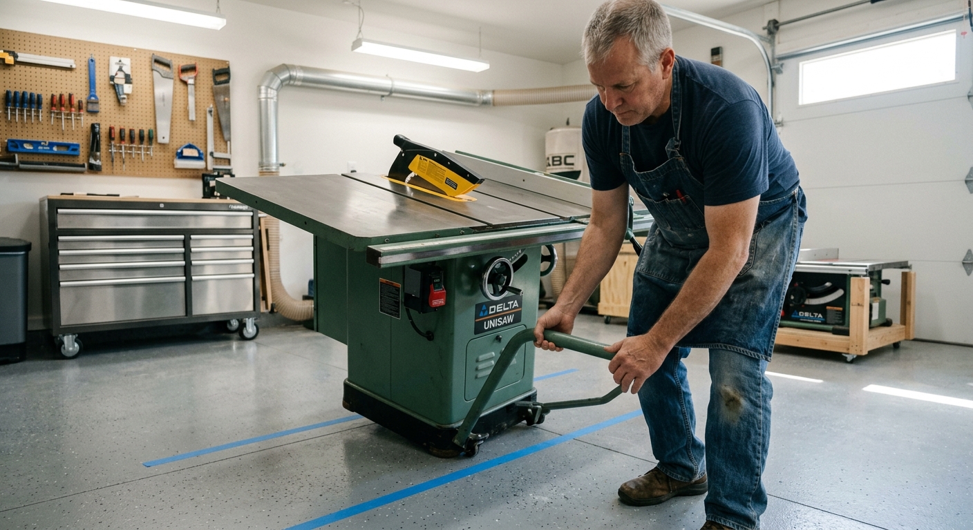 Step 1  –  Place the Table Saw First