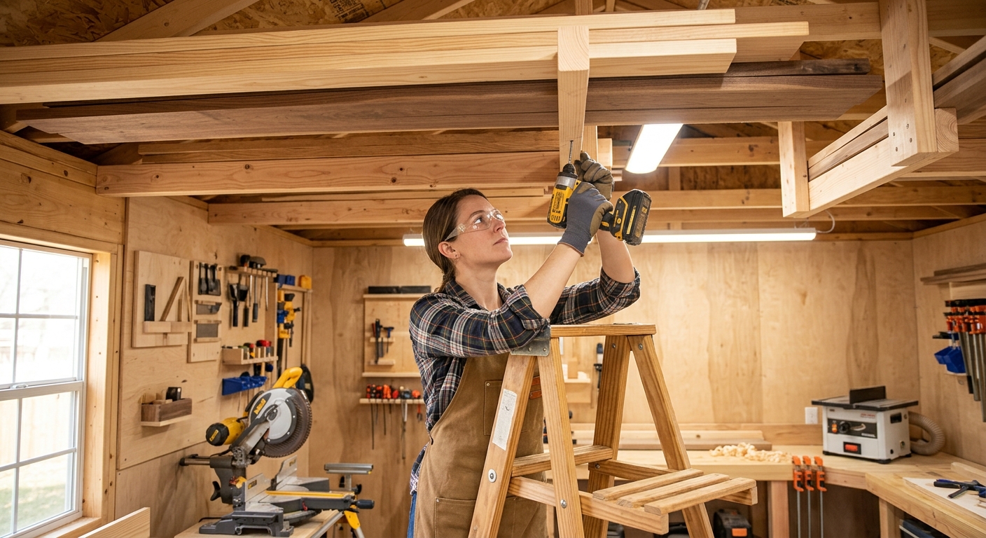 Step 3: Ceiling Storage for Lumber
