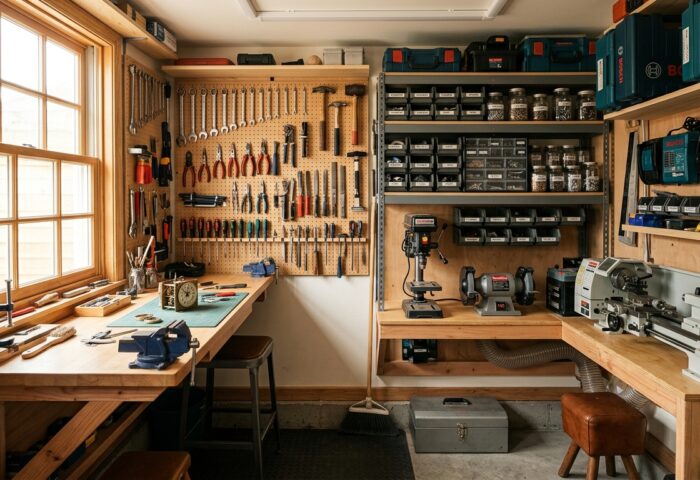 Small Shop Tour — 10x12 Shed Woodworking Setup