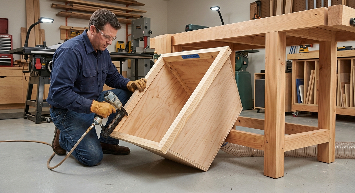Step 4  –  Build a Sawdust Collector Under the Bench