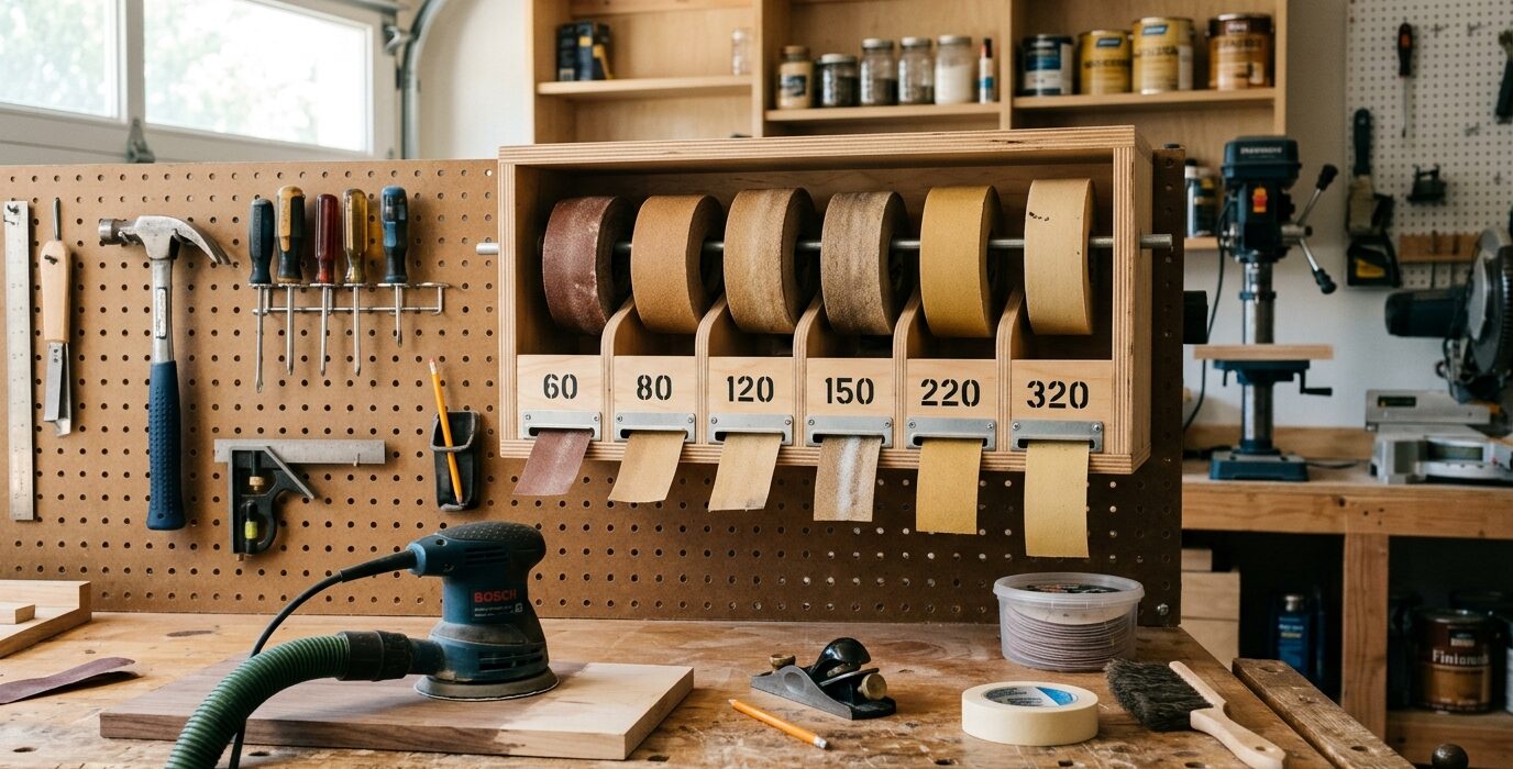 Build a Sandpaper Dispenser for the Workbench Wall
