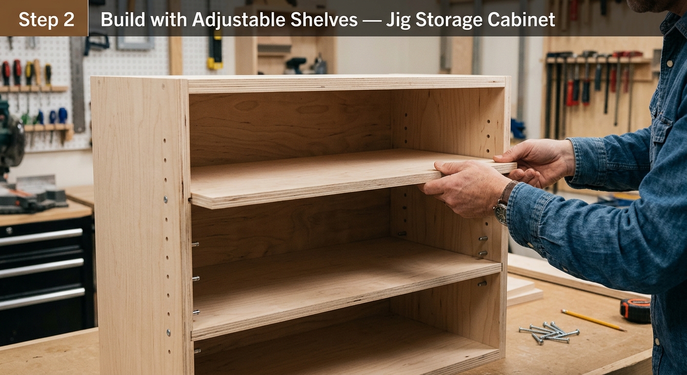 Step 2  –  Build with Adjustable Shelves