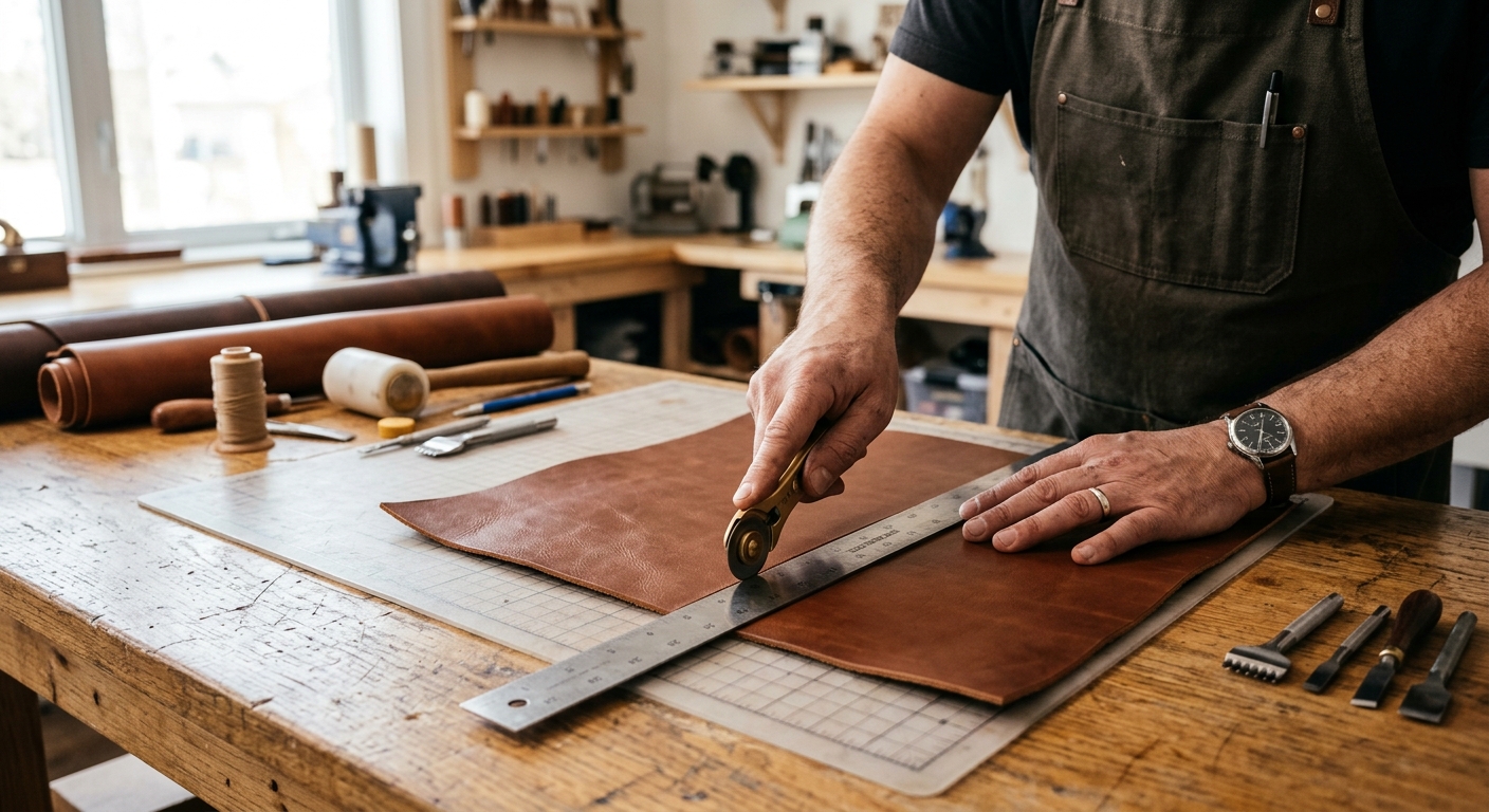 Step 1  –  Cut the Leather to Size