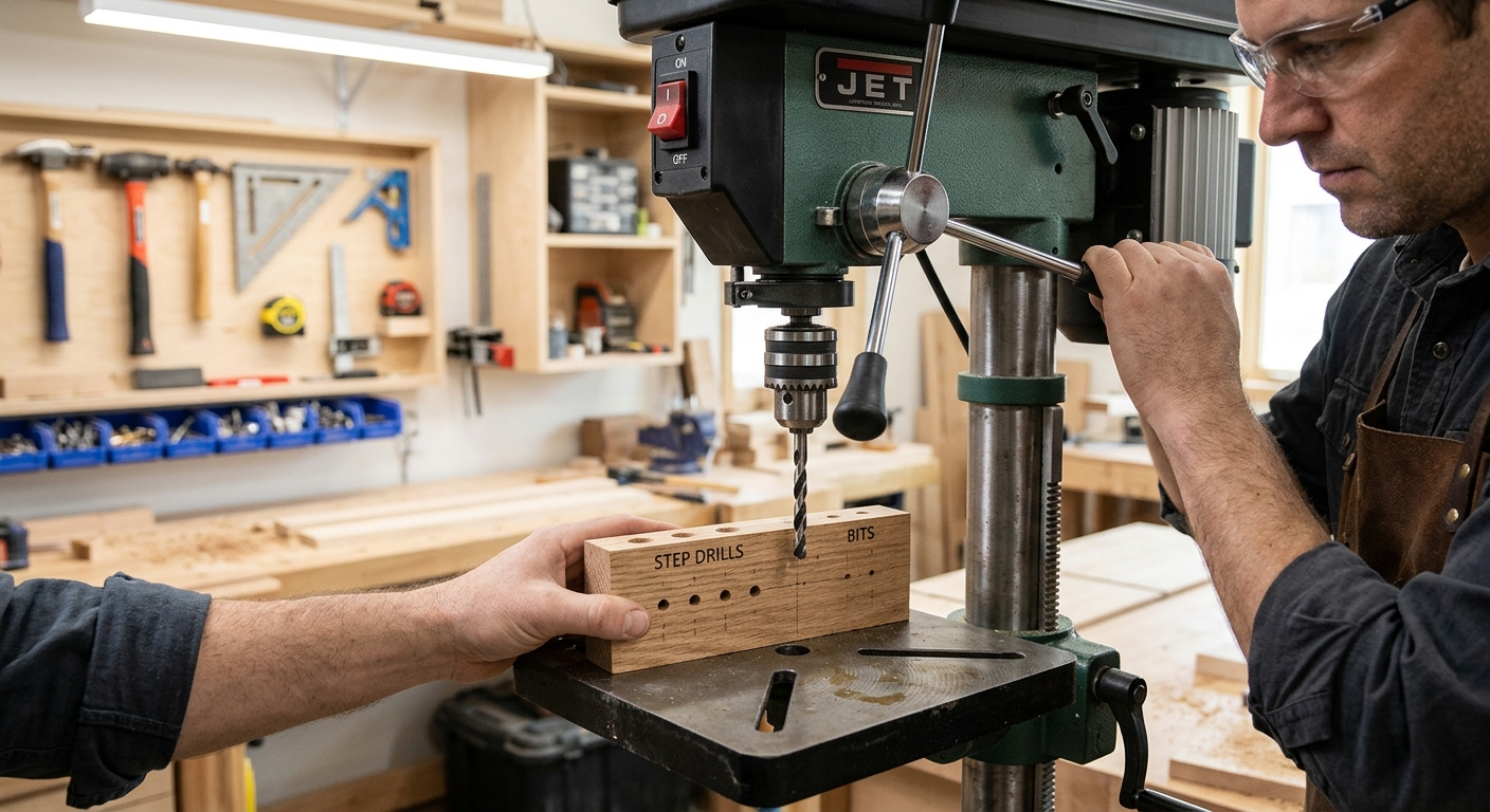 Step 5  –  Position the Holder at the Drill Press