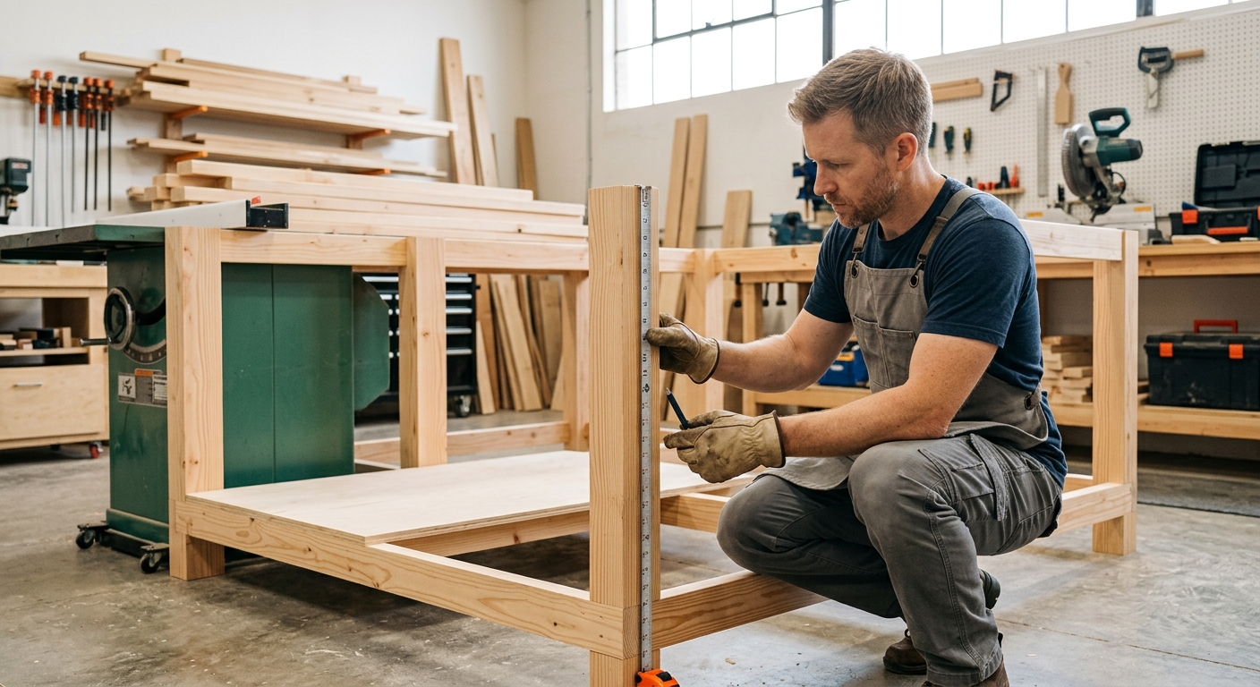 Step 1  –  Build the Bench Frame to Exact Height