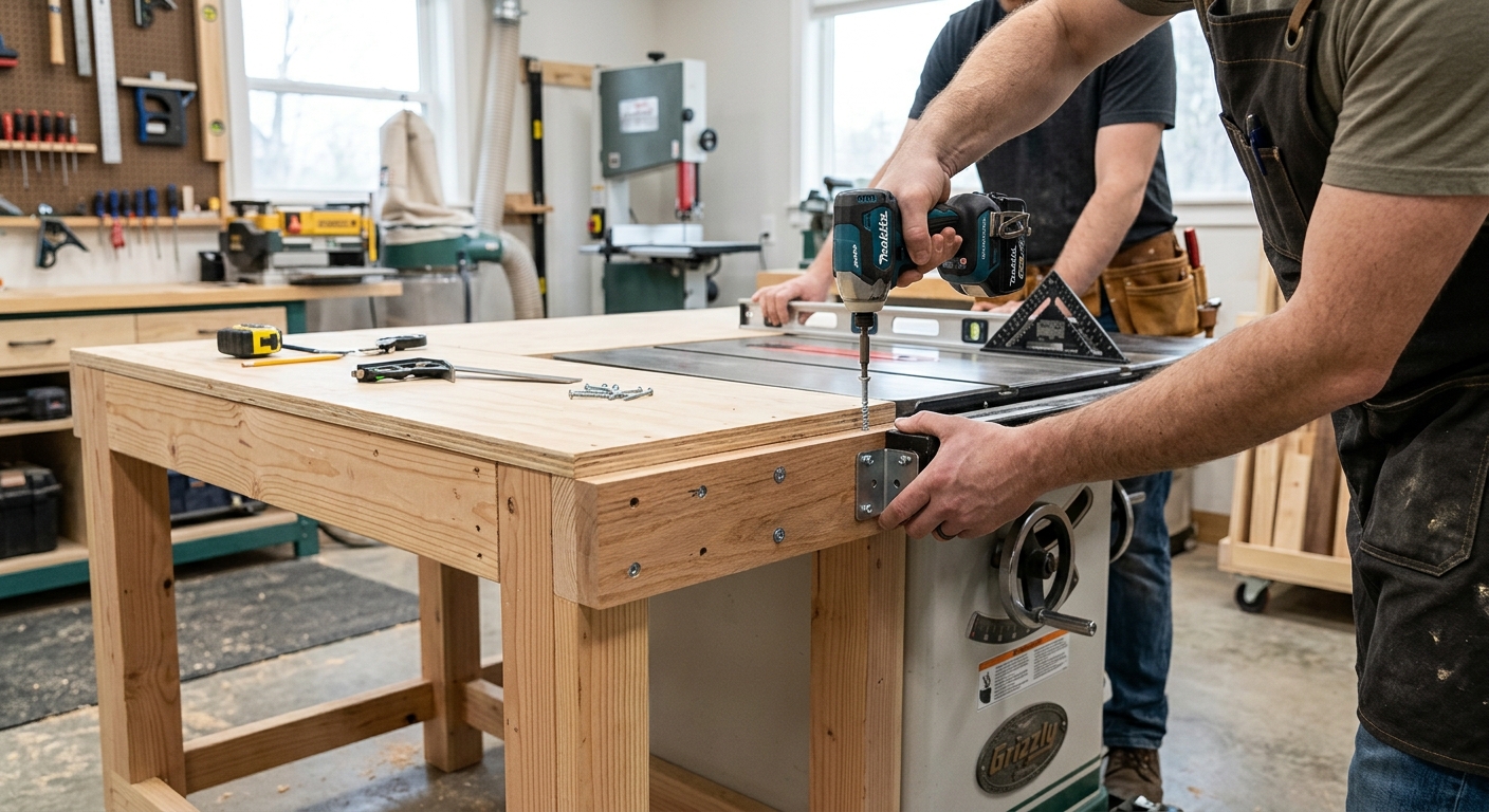 Step 3  –  Connect the Bench to the Saw Cabinet (Optional)