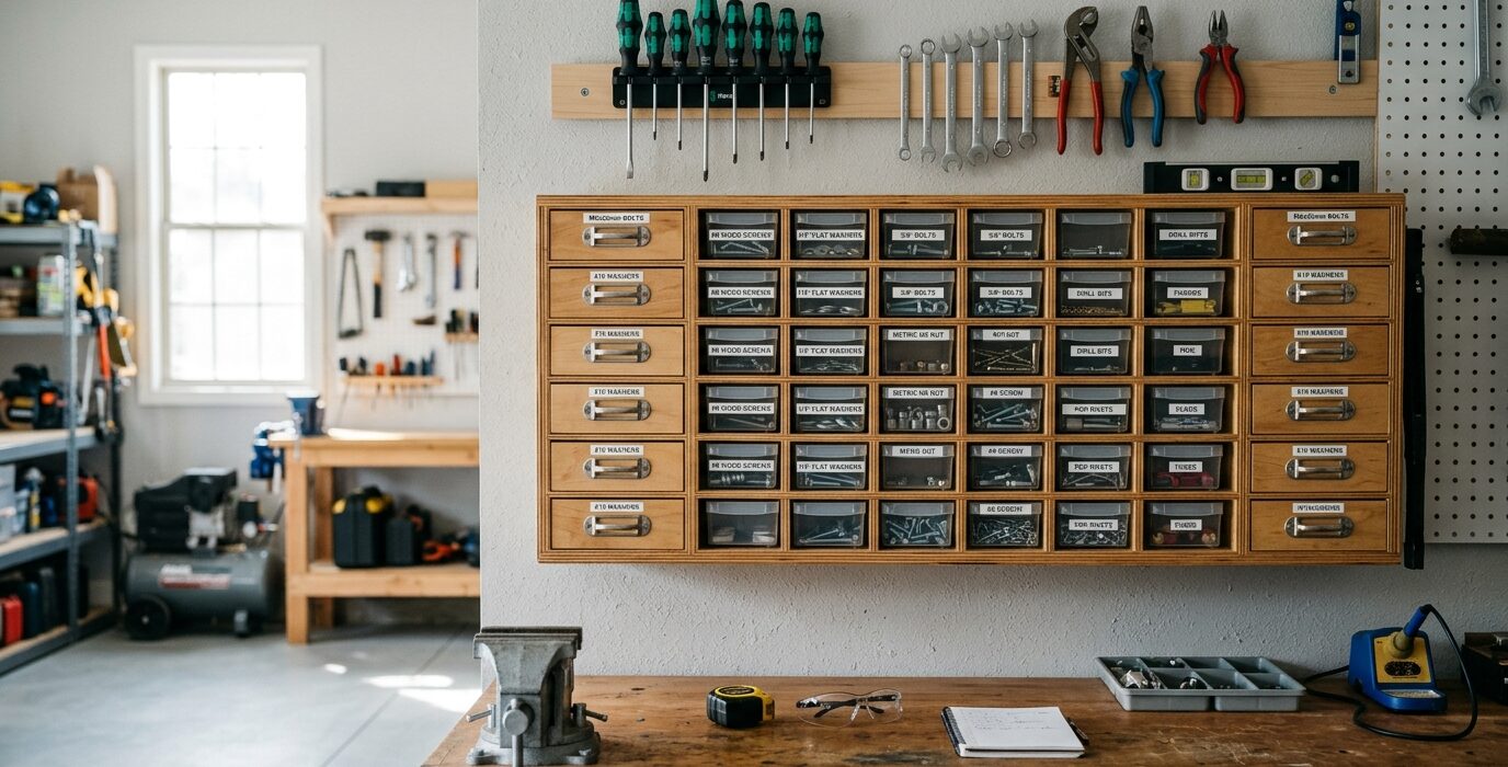 Build a Small Parts Cabinet with Bin Drawers